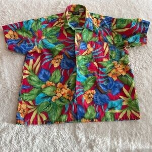 Hawaiian Tropical Floral Shirt Small Edwards casual wear